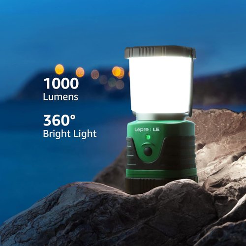 1000LM LED Camping Lantern - Rechargeable Power Bank, 4 Light Modes, Waterproof for Hiking & Emergencies