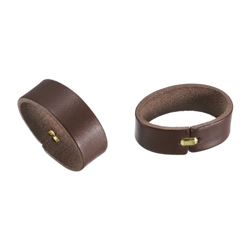 uxcell 4Pcs Leather Belt Loop Keepers, 11.5cm Outer Girth Belt Strap Ring Buckle for DIY Craft Bag Belt Fixing (Coffee)