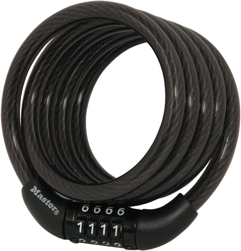 Master Lock Black Bike Lock with Key, Standard Size U-Lock for Bicycles and Other Outdoor Equipment, Anti-Theft Lock for Bikes, 8320D