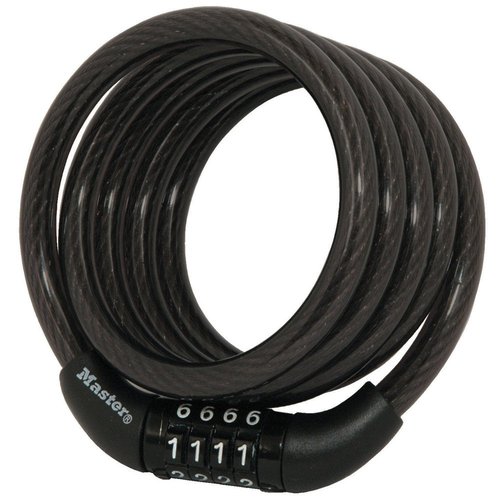 Retrospec Apollo Detachable Front Bike Basket Steel Half-Mesh & Master Lock Bike Lock Cable, Combination Bicycle Lock, Cable Lock for Outdoor Equipment, 8143D