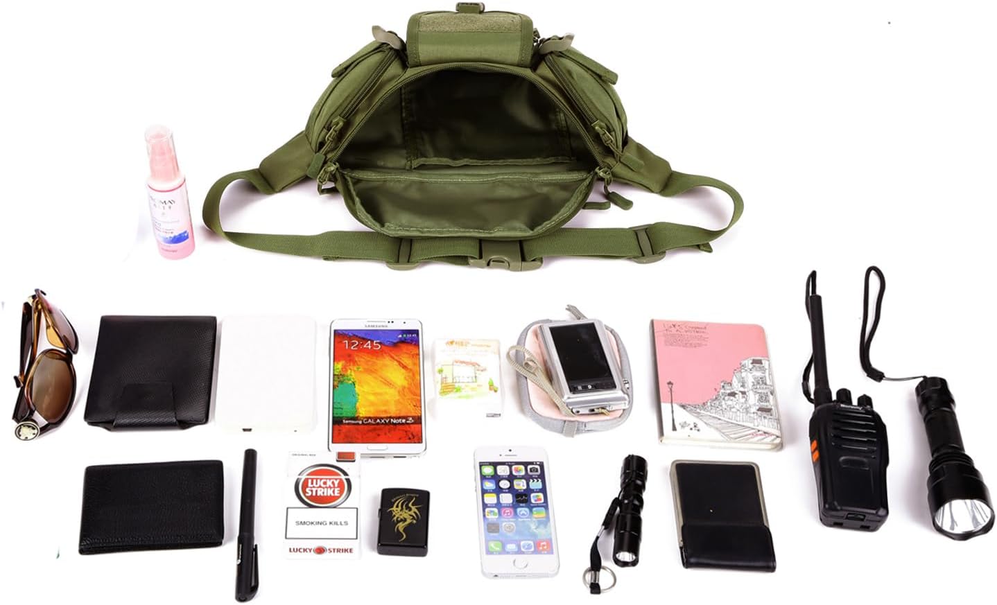 ArcEnCiel Tactical Fanny Pack for Men Waist Bag Hip Belt Outdoor Hiking Fishing Bumbag with Patch