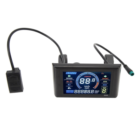 RiToEasysports 2472V Electric LCD Display, S966 LCD Display Meter Control Panel for Electric for 22.2mm 0.9in Handlebars