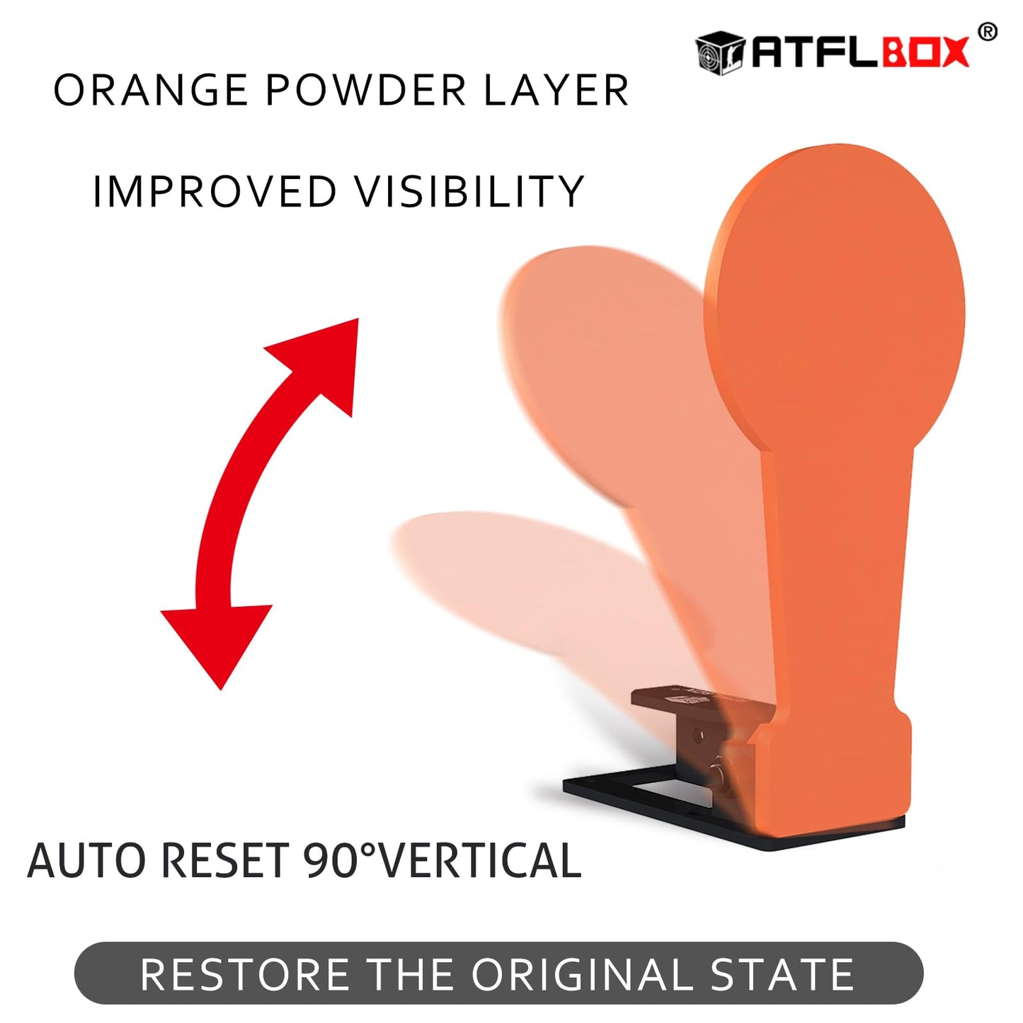 Atflbox 2Pcs 3/8" AR500 12.8'' Classic Popper Steel Shooting Target, 6'' Plate Auto Reset Target for Shooting Range, Suitable for Pistol, Rifle, Handgun, Shotgun, Rimfire