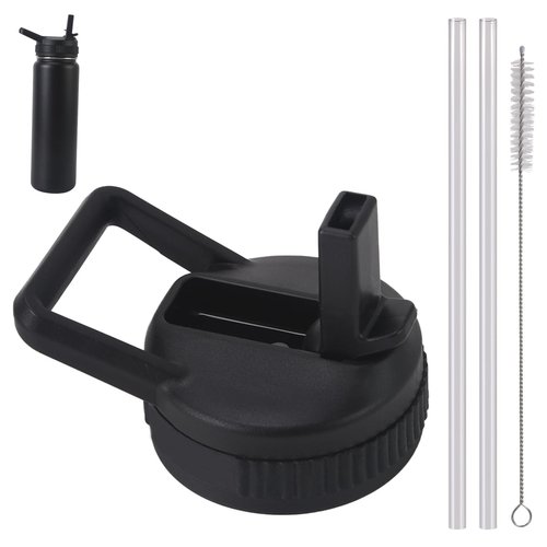 Straw Lid Compatible With thermoflask 18OZ/24OZ/32OZ/40OZ/64OZ Water Bottle, Water Bottles Lids With 2 Straws and 1 Straw Brush