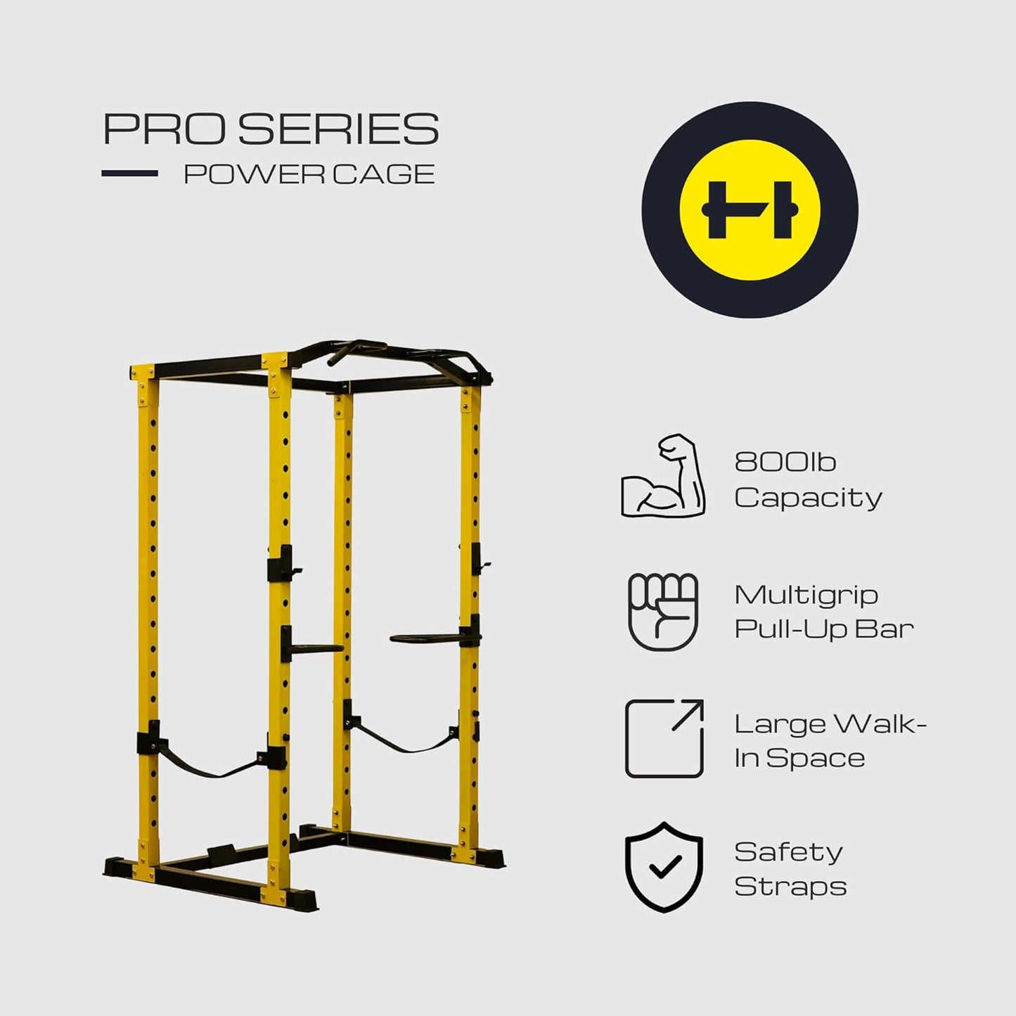 HulkFit Multi-Functional Adjustable Pro Series Power Rack Power Cage Exercise Equipment for Home Gym with Squat Rack Attachments and Accessories - Bench Press, Squats, and Deadlifts - Multicolor