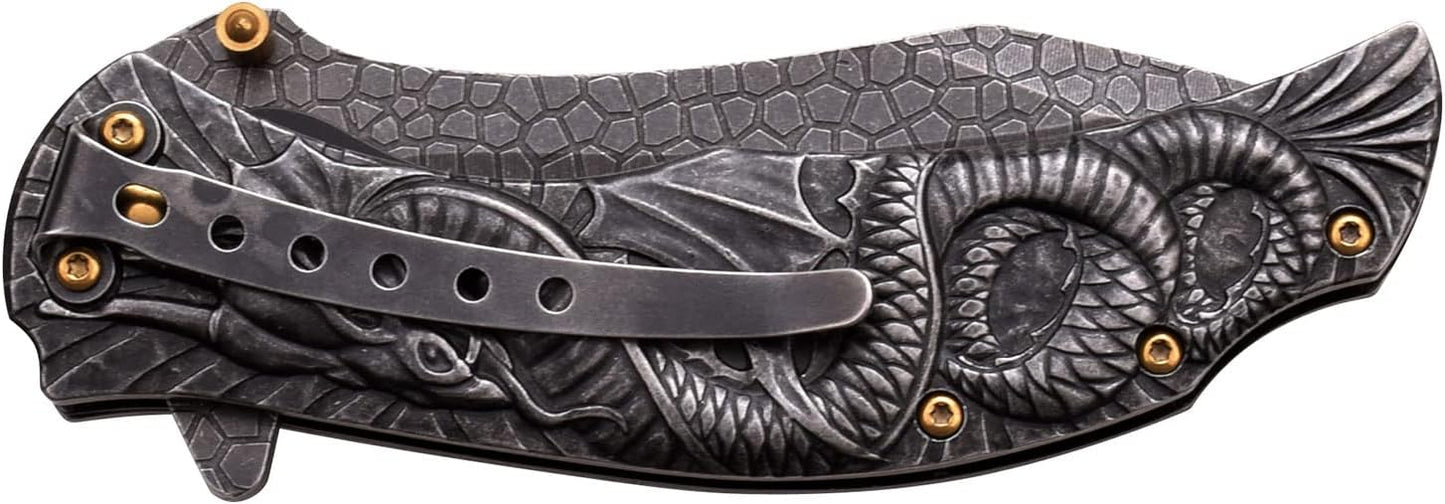 Masters Collection MC-A014SW Spring Assist Folding Knife, Black Blade, Black Handle, 4.75-Inch Closed
