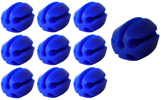 10Pcs Silicone Fishing Rod Holder Straps, 5 Hole Portable Fishing Rod Fixed Ball, Rubber Fishing Pole Clips Fly Fishing Accessories, Blue