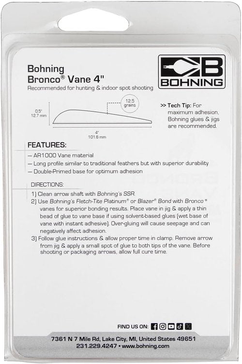 Bohning 4" Bronco Vanes, Neon Green, 36pk