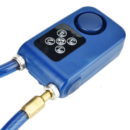Chain Lock for Bike with Alarm, Y787 Smart Alarm Lock Waterproof AntiTheft Motorcycle Chain Lock for Scooter/Stroller/Gate Blue
