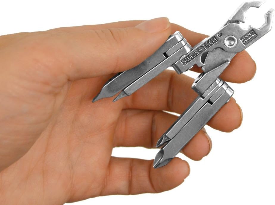 SWISS+TECH ST53100 Stainless Steel 19-in-1 Key Chain Multi Tool, Polished Finish (Single Pack)