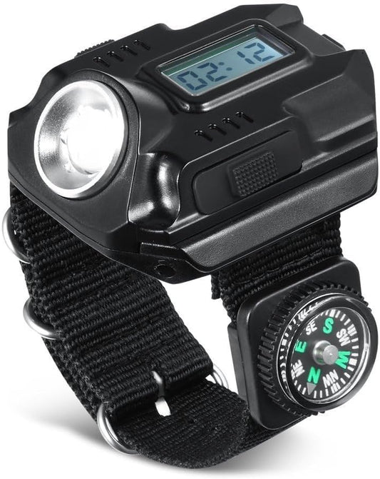 Portable Rechargeable Wrist Light - Waterproof LED Tactical Flashlight