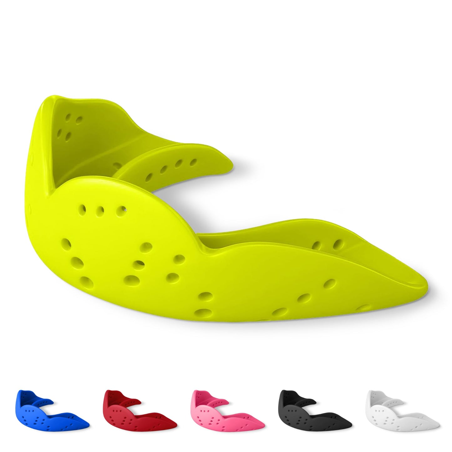 SISU Aero Large Mouthguard, Neon Flash - 30% Stronger Protection for Lacrosse, Football, Hockey, Roller Derby, Team Sports - Remoldable Up to 20 Times - Ultra Slim - Works for Braces - Non Toxic
