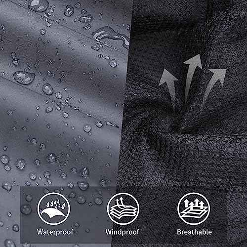 OURCAN Men's Rain Pants Waterproof Windproof Pants Breathable Lightweight Suitable for Rainy Outdoors, Hiking, Golf, Fishing