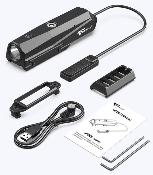 VOTATU P9L-GS 1600 Lumens Picatinny Light Laser Combo with Pressure Switch, Tactical Weapon Flashlight and Green Laser Sight Beam, Magnetic Rechargeable, Momentary/Constant-on Strobe Fuction