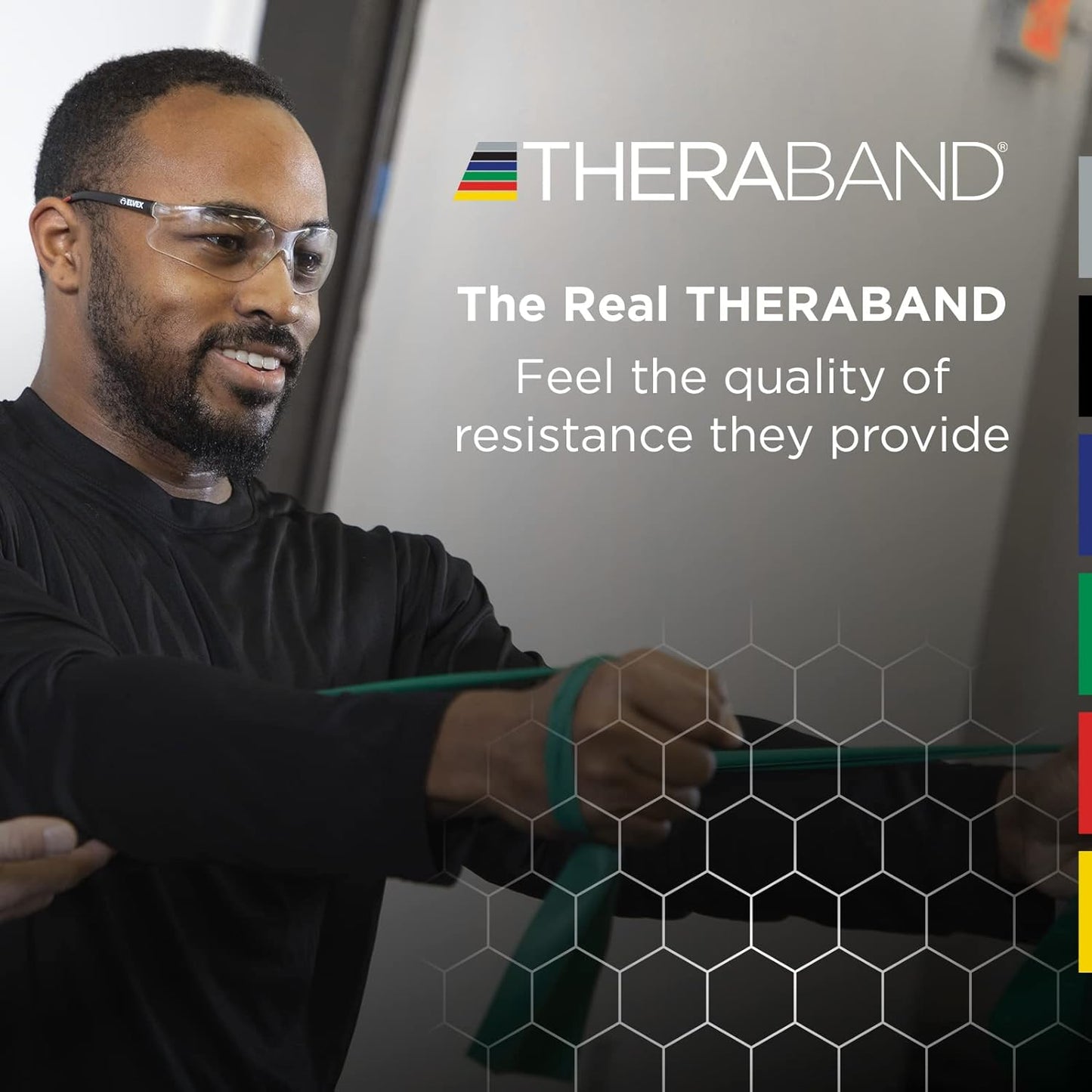 THERABAND Professional Latex Resistance Bands For Rehabilitation, Portable Fitness and Workout, Home Exercise, 5 Foot, Green, Heavy, Level 4, Individual Package