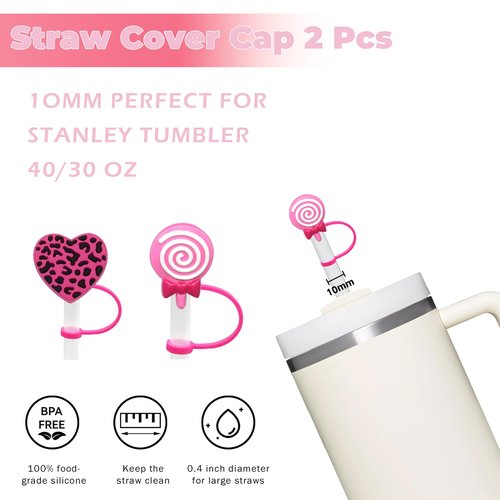 Vortika Water Bottle Pouch for Stanley with 2pcs Stanley Straw Cover, Stanley Cup Accessories 30&40 oz, Tumbler Pouch with Pocket, for Phone, Cards, Keys,Gym Accessories for Women
