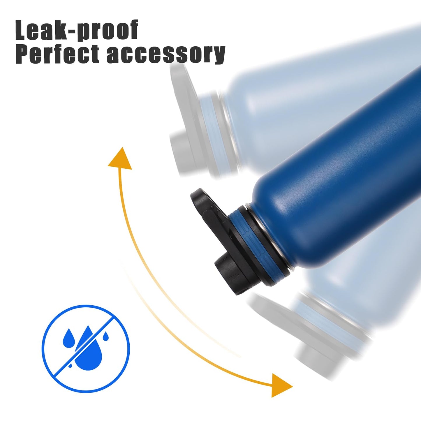 9pcs Water Bottle Gasket Replacement with Straw Brush, Silicone Sealing Rings Lid Gaskets Replacement Parts for Thermoflask 24/32/40/64oz Water Bottles