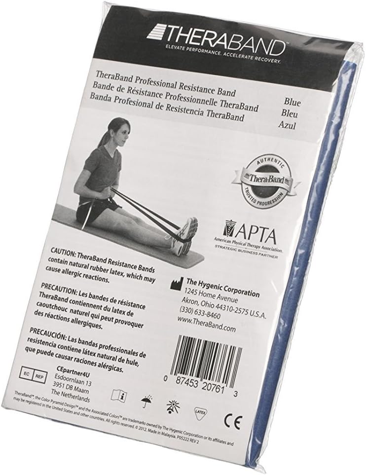 THERABAND Professional Resistance Bands - 5ft Latex Elastic for Home Workouts, Rehab & Pilates (15/30 Count)
