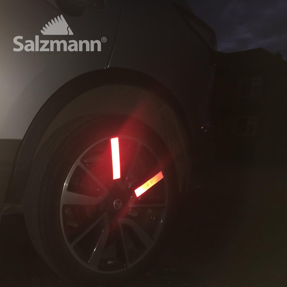 Salzmann Diamond Grade Reflective Sticker, 3M Material, Waterproof, All-Weather, Red, Pack of 4