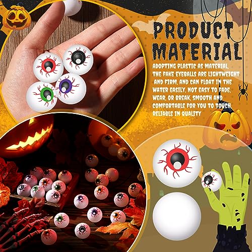 Halloween Plastic Eyeballs Fake Eyes Set - Spooky 1.3 Inch Colorful Ornaments