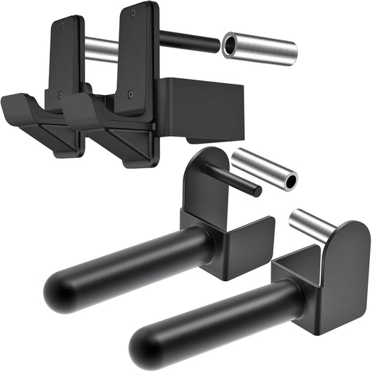 Kipika J-Hooks and Weight Plate Holder Set for 3" x 3" Power Rack with 5/8" or 1" Hole - Squat Rack Attachments for Strength Training and Weight Storage - Fits Olympic 2-inch weight plates.