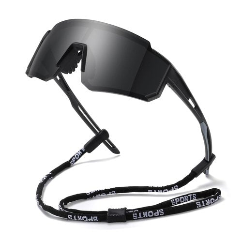Tsctswk Polarized Sports Sunglasses Men Women, Outdoors UV Protection Sun glasses,Cycling Fishing Baseball Running Sunglasses(Black & Black Frame)