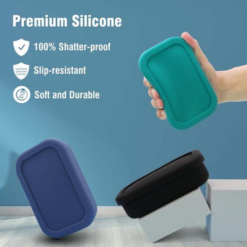Enhanced Leak Proof Travel Soap Case, AIMAIAIMAI Silicone Soap Container with Draining Layer, Portable Bar Soap Holder for Bathroom, Camping, Gym, Easy to Clean (Green)