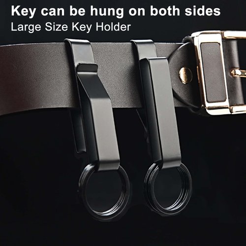 Mity rain 3 Pack Duty Belt Key Holder, Stainless Steel Key Holder for Belt with Detachable Keyring, Belt Key Clip for Police Handicuff/Fire Agencies/Law Enforcement, Key Clips Fit Max 2.25 Inch Belts