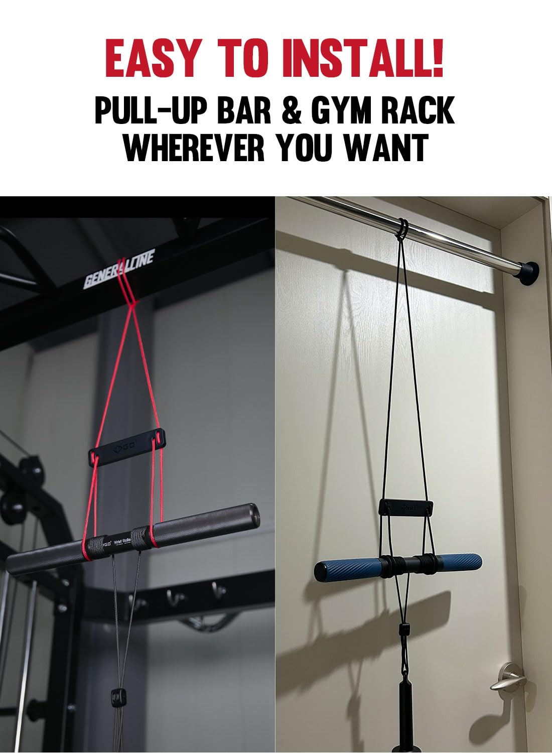 GD Hanging Wrist Roller Forearm Blaster- Forearm Strengthener Exercise Equipment Wrist Trainer for Muscle building and Injury prevention Hand Grip Strength (Hanging Rope Color : Black)