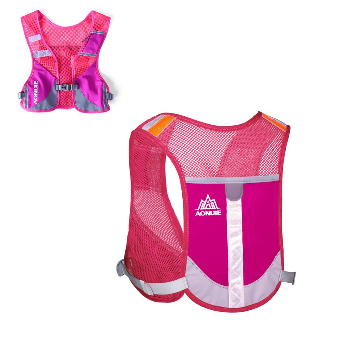 Achsoo Ultralight Marathon Reflective Running Vest Backpack Trail Marathon Hiking Hydration Backpack Pack Bags Outdoor Sport Bag (Pink)