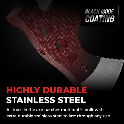 Magpie Axe Multitool, 18 in 1 Essential Heavy-Duty Multipurpose Tool, Camping Accessories Survival Gear, Birthday Gift for Him Men Husband Son