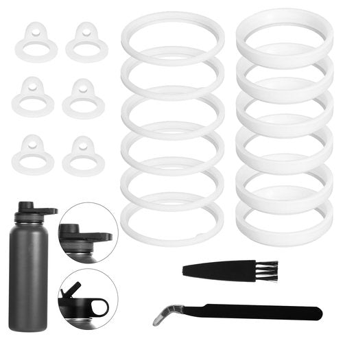 PEUTIER 20pcs Water Bottle Lid Replacement for Thermoflask 24/32/40/64oz, Water Bottle Gasket Replacement Silicone Sealing Ring Water Cup Seal Ring for Water Bottle Straw Lid& Spout