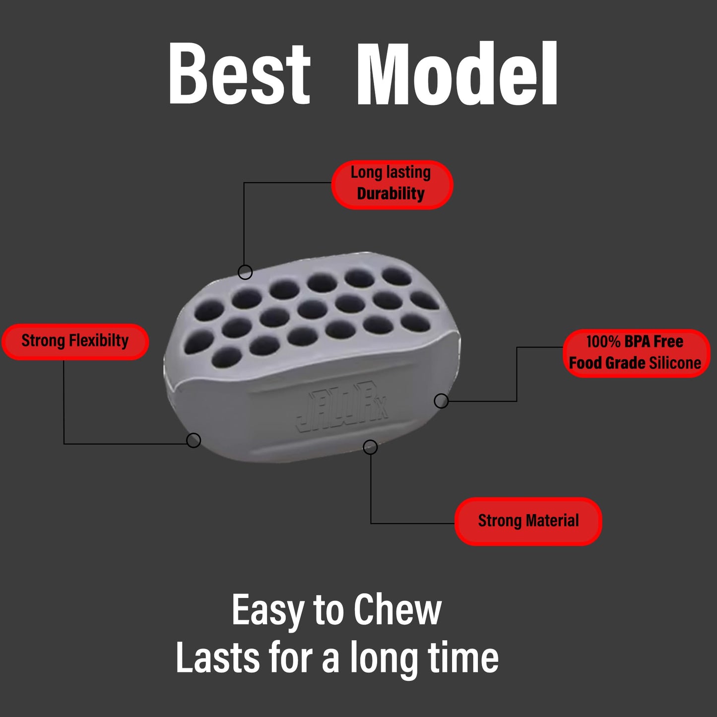 JawRx Jawline Exerciser, Double Chin Eliminator, Face Lift Device, Jaw Strengthener, 6 PCS Jawline Shaper for Men and Women, 3 Resistance Levels