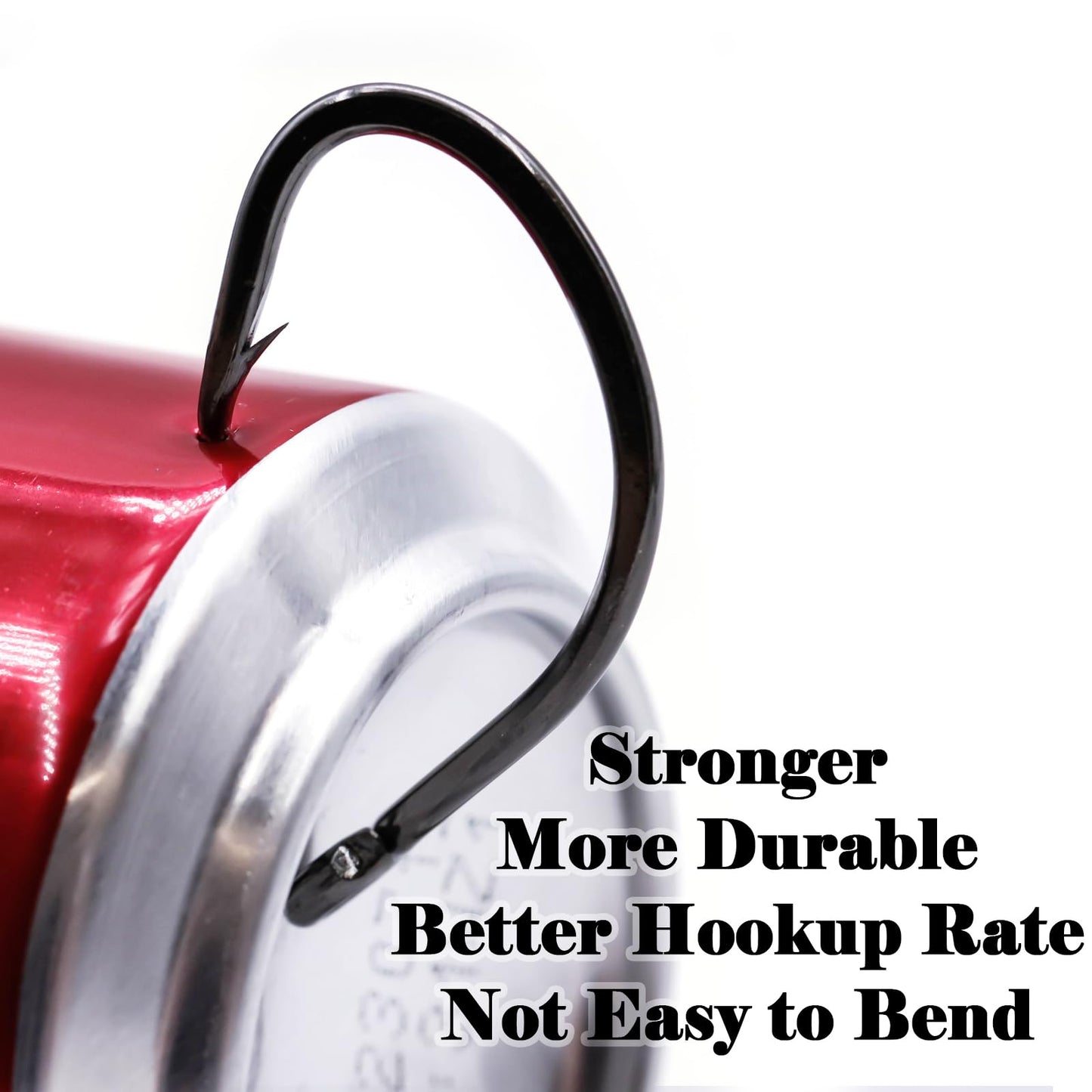 FishTrip Circle Hooks Saltwater for Catfish - 25pcs Offset 3X Strong Fishing Hook Wide Gap for Live Bait,Size 4/0