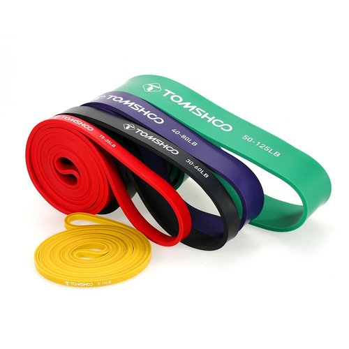 TOMSHOO Resistance Bands Set, Fitness Exercise Workout Bands with Storage Bag, Door Anchor, Pull Up Assistance Straps for Working Out, Body Stretching, Physical Therapy, More