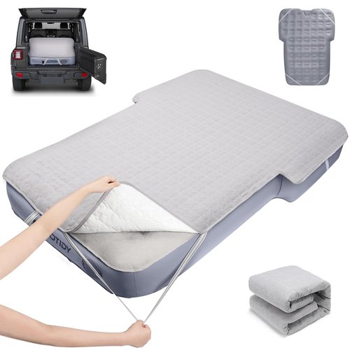 GOTIDY Car Air Mattress Sheet, Cotton-Lined SUV Air Mattress Fitted Sheet, Ultra Soft TPU Waterproof Car Bed Sheet Fits SUV Air Mattress (Gray)