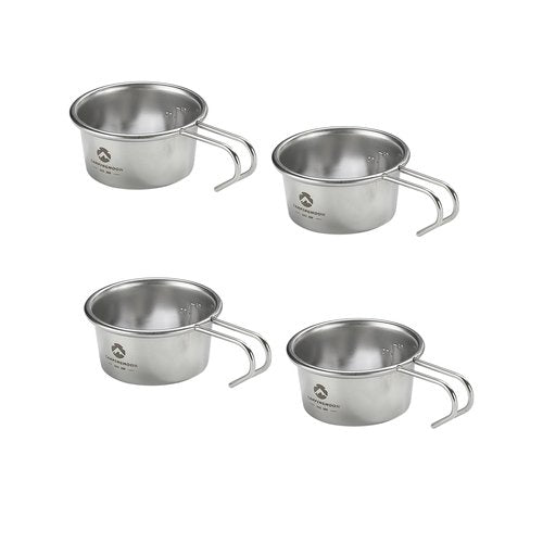 [4-Pack] Mini 304 Stainless Steel Sierra Cups – 60ml Small Camping Cups for Sauce, Espresso, Tasting & Outdoor Cooking – Lightweight, Stackable, Rust-Resistant – Ideal for Hiking, Camping & Picnics