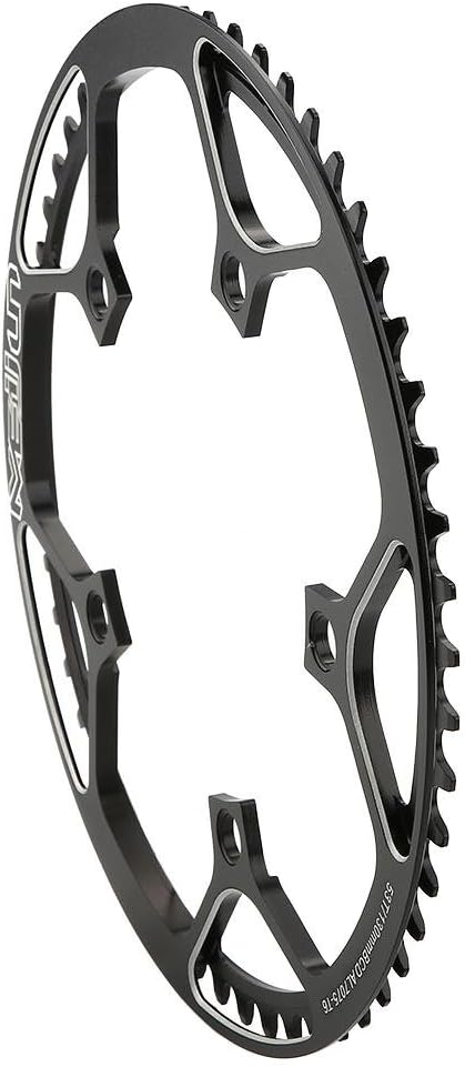Aluminum Alloy Chainring, Mountain Bike Front Chainring, Single Speed 53T (Black)