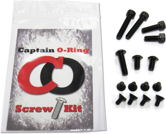 Captain O-Ring Ego 9-11, Etek 3-5, Etha, LV1/LVR, CS1/CSR, GEO 1-3.5, GTEK, GTEK 160R Blackout Screw kit