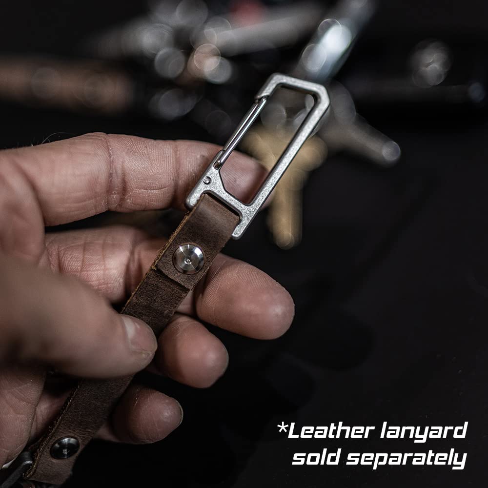 Exceed Designs TIRANT Latch (Jet-Black) Minimal 6Al-4V Titanium Carabiner & Bottle Opener - Keychain, Key Rings, or Key Organizer