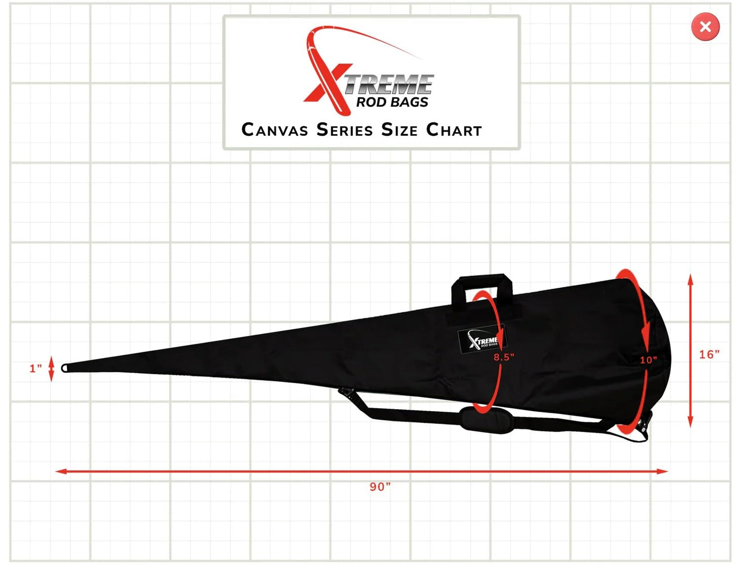 Xtreme Rod Bag - Canvas - Universal Fit,Black