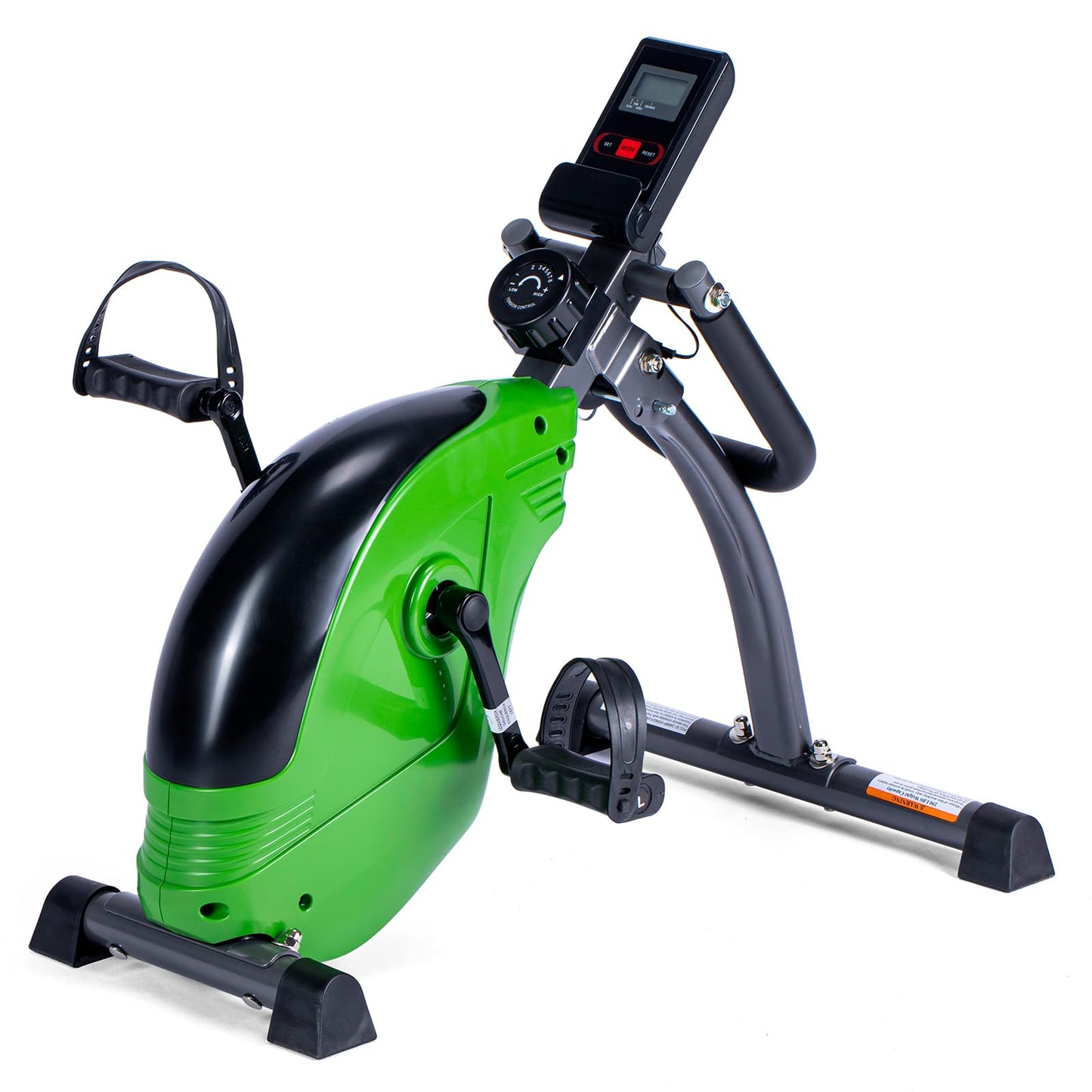 HYTY Mini Exercise Bike, Folding Pedal Trainer, Dual Function Pedal Exerciser with Digital Monitor and Carrying Handle, Display for Arms and Legs Workout