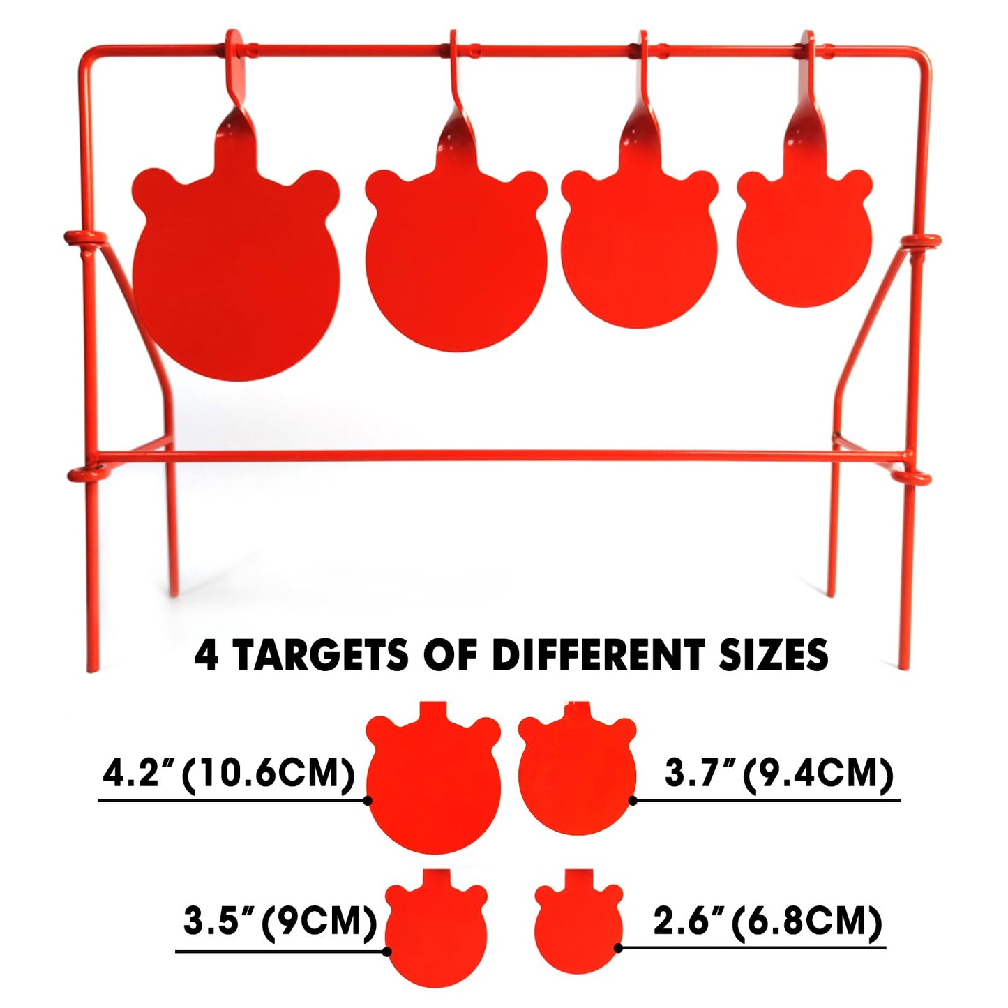 Atflbox BB Gun Target 4 Different Sizes gongs Heavy Metal Spinning Pellet Airgun Airsoft Shooting Target for Outdoor and Backyard, Rated for .177 .20 Caliber