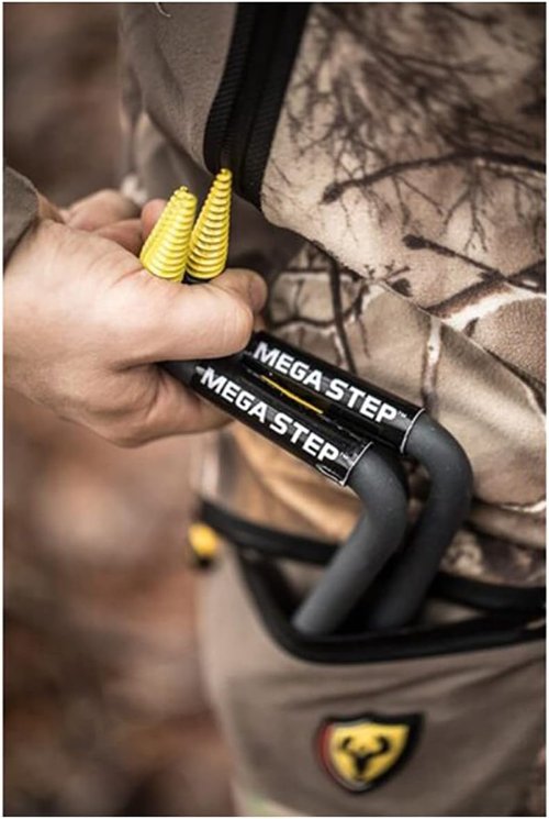 Hawk Hunting Heavy-Duty Self-Tapping Slip-Resistant Knurling Pattern Mega-Step Tree Step Screw Mount for Climbing to Tree Stands - Single
