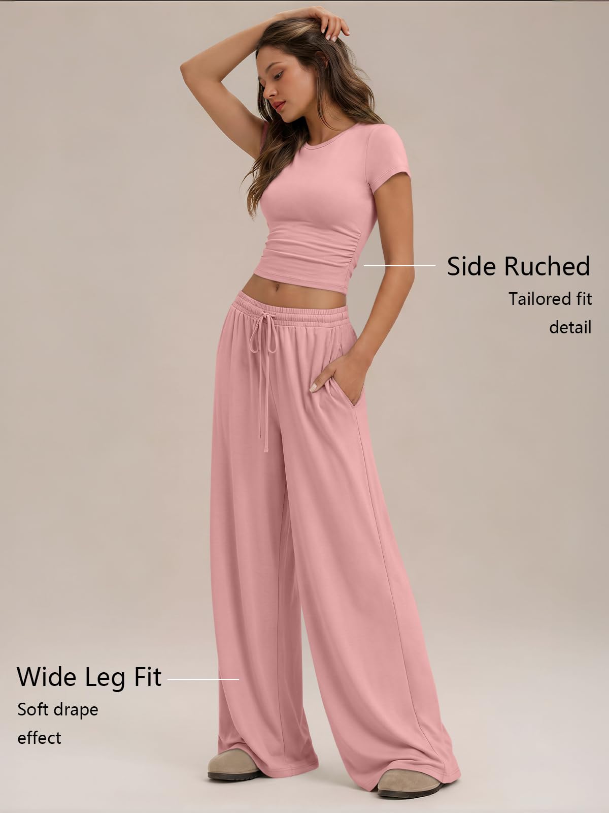 Trendy Queen Womens 2 Two Piece Set 2026 Summer Workout Vacation Gym Clothes Spring Fashion Lounge Matching Airport Travel Outfit Resort Wear Fitness Athleisure Clothing