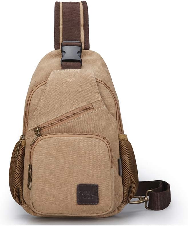 Sling Bag Pack Canvas Shoulder Sling Backpack Small Crossbody Chest Bag for ipad mini