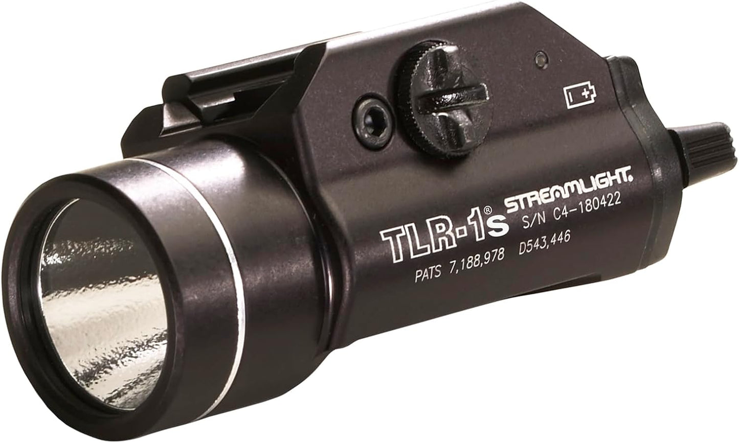 Streamlight 69264 TLR-1 HL 1000-Lumen 20000 Candela Rail-Mounted Tactical Weapon Light with Earless Screw and Specific Compatibility Rail Locating Keys, Black