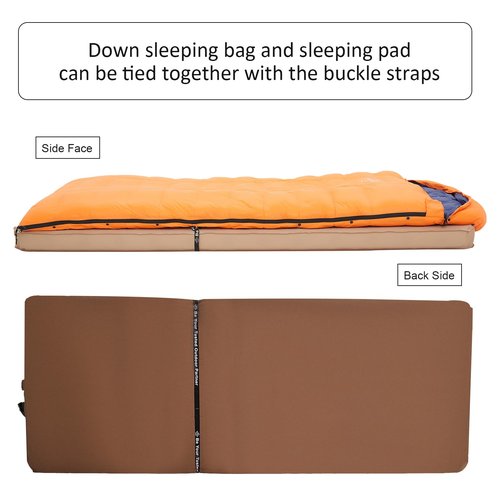 OMVMO 0 20 Degrees F Camping Sleeping Bag for Adults,4 Season Rectangle Down Fiber Sleeping Bag for Camping Hiking,Used as Blanket Quilt or Cloak (Orange/20℉/Right Zipper, Regular(Fits up to 6'0''))