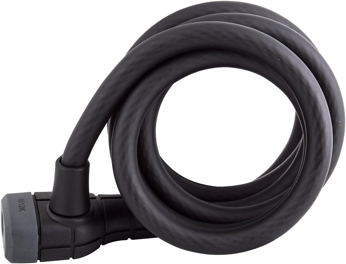 ABUS 6 Series Key Coil Cable Lock, Black, 185cm/12mm