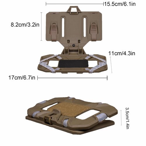Wenyrich Mobile Phone Carrier Foldable Tactical Vest Plate Carrier Molle Plate Navigation Board Phone Holder Smartphone Holster Chest Cellphone Mount